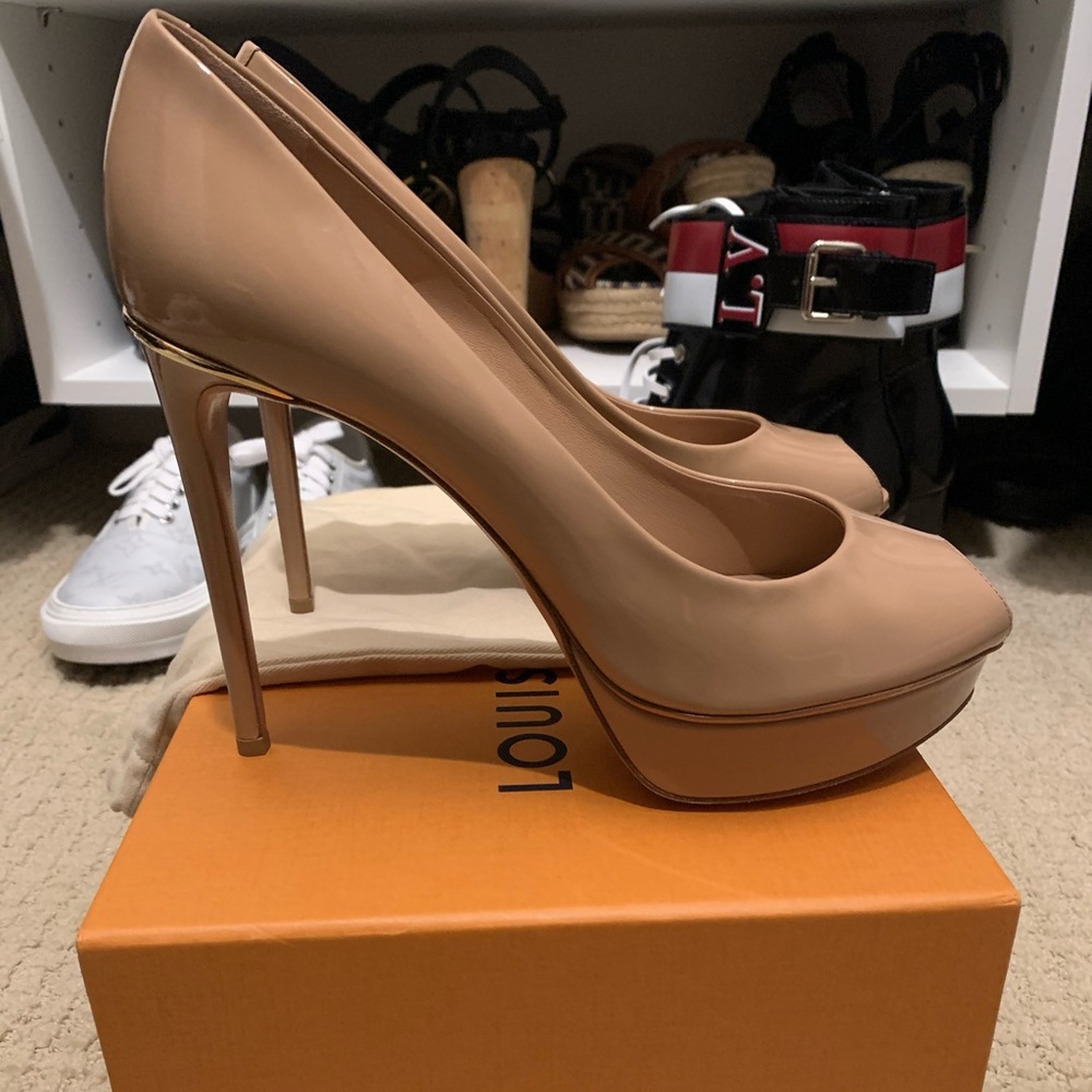 Louis Vuitton Eyeline PeepToe Nude Patent sz40 - Picture 5 of 8